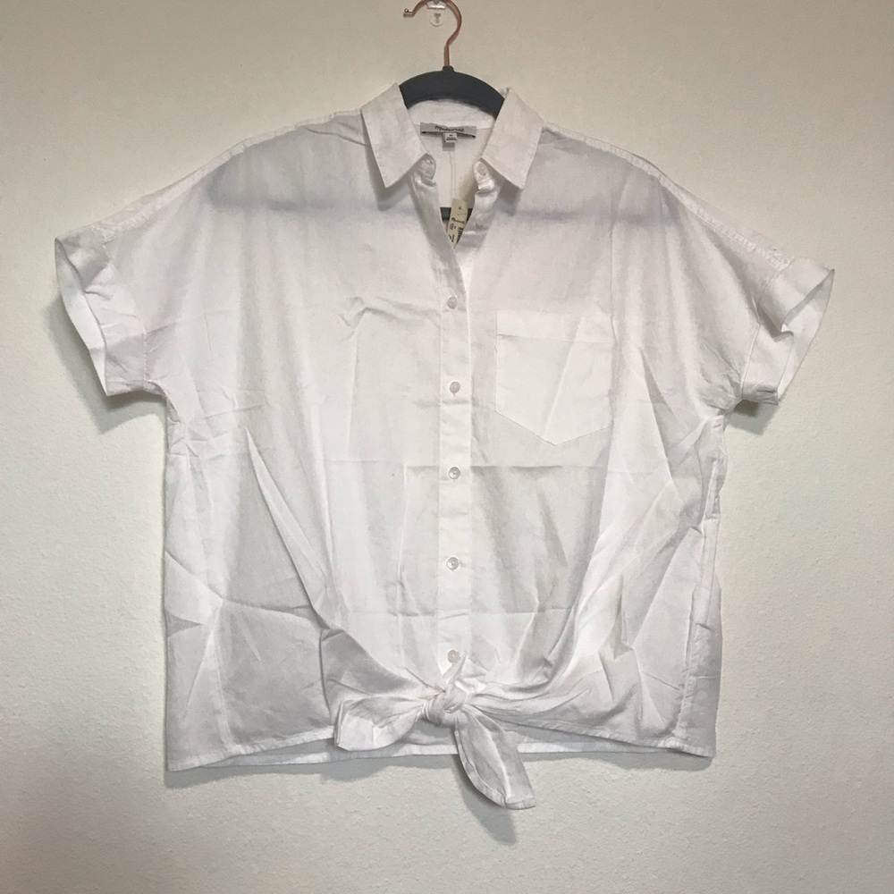 🚫SOLD 🚫NWT Madewell Cotton Front Tie Shirt